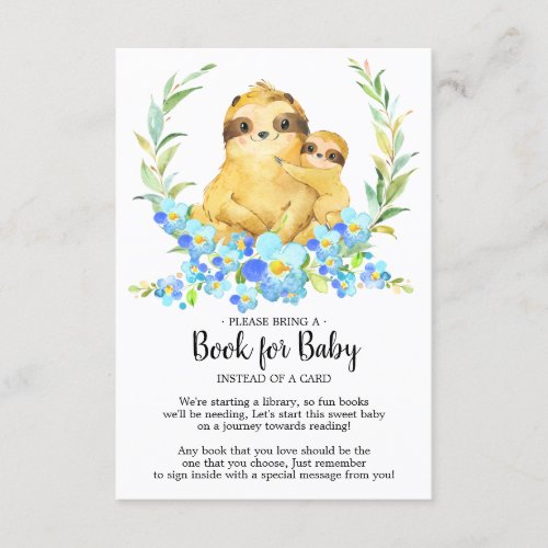 Mom  Baby Sloth Shower Book for Baby Card