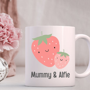 Mom & Baby Strawberry , Custom Matching Family Coffee Mug