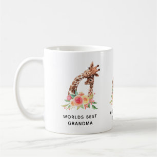Mom & Baby Watercolor Giraffe Worlds Best Grandma Coffee Mug