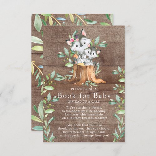 Mom  Baby Wolf Baby Shower Book for Baby Card