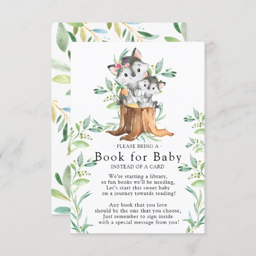 Mom  Baby Wolf Baby Shower Book for Baby Card