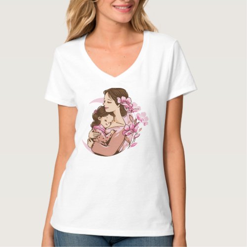 Mom baby women mothers Day T_Shirt