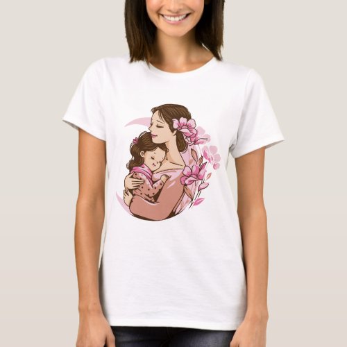 Mom baby women mothers Day T_Shirt