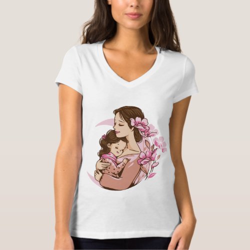 Mom baby women mothers Day T_Shirt