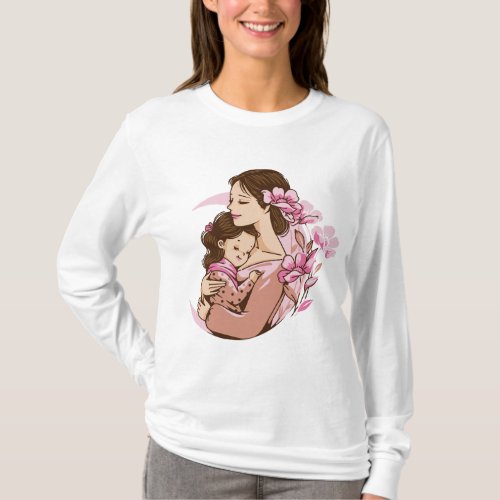 Mom baby women mothers Day T_Shirt