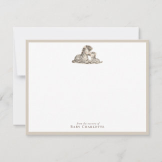 Mom & Baby Zebra Nursery Note Card 