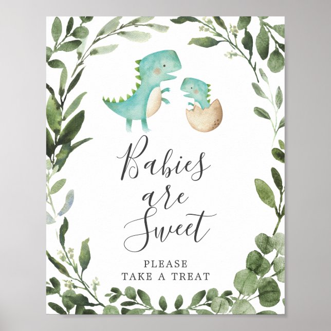 Mom BabyDinosaur Baby Shower Babies Are Sweet Sign (Front)