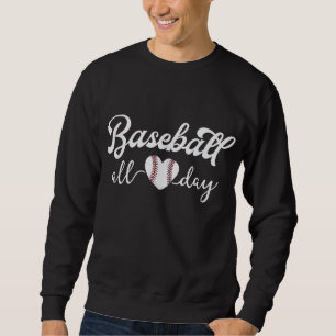 Mom Baseball For Women Game Gift Baseball All Day Sweatshirt