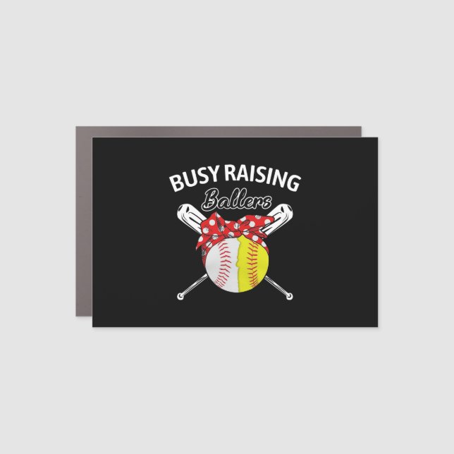 Mom Baseball Softball Car Magnet (Front)