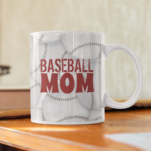Mom Baseball Typography Cute Coffee Mug