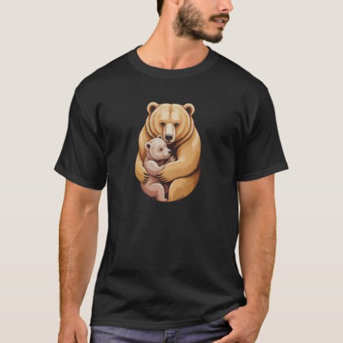 Mom Bear Cub Funny Pregnant Loading Baby Mother T-Shirt