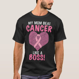 Mom Beat Breast Cancer - Survivor Awareness  T-Shirt