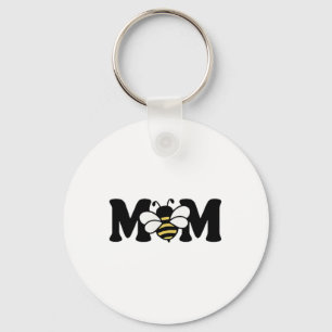 Mom Bee Cute Beekeeping 1st Birthday Matching Fami Keychain