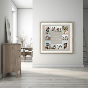 Mom beige elegant modern minimal photo collage poster