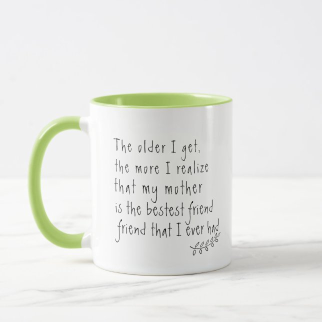 Mom Best Friend Quotes Mug - Mother Gift Sayings (Left)