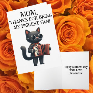 Mom Biggest Fan Funny Humor Accordian Mothers Day Card