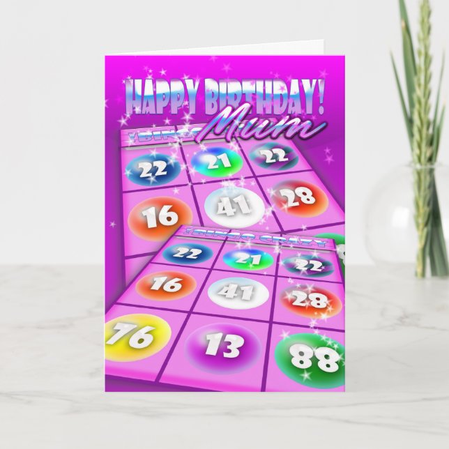 Mom Bingo Crazy Birthday Card (Front)