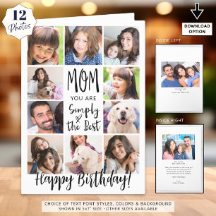 Mom Birthday 12 Photos Simply The Best Card