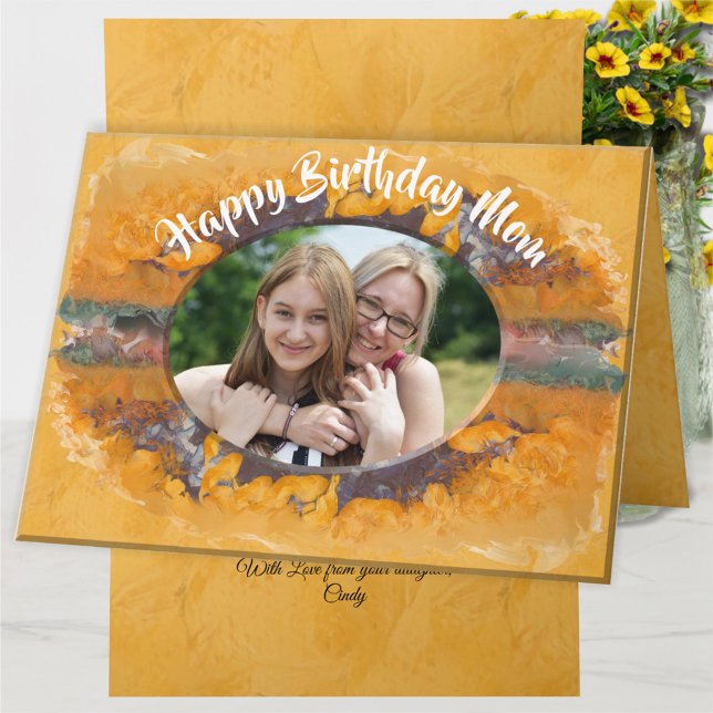 Mom Birthday Abstract Sunset 0612 Card (Creator Uploaded)