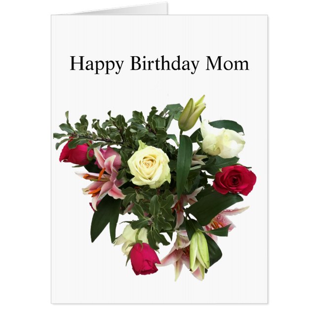 Mom Birthday Bouquet  Card (Front)