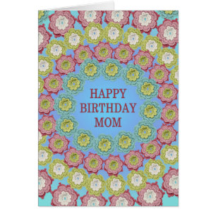 Mom Birthday Crochet Flowers Cards