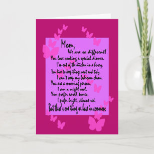 Mom Birthday: Different But The Same, Full Verse 2 Card