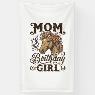 Mom Birthday Girl Floral Horse Western Vintage Shi Banner
