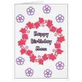 Mom birthday greeting cards flower design (Front)