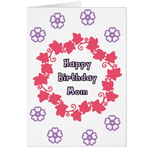 Mom birthday greeting cards flower design (Front)