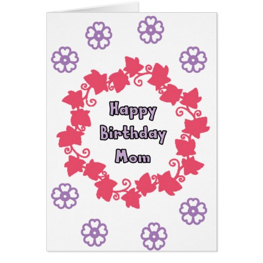 Mom birthday greeting cards flower design | Zazzle.com