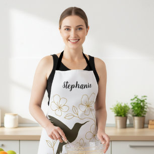 Mom Birthday Hummingbird Botanical Floral Apron