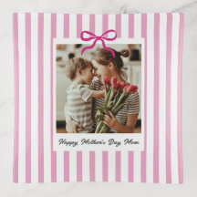Mom Birthday Mother's Day Custom Photo Pink Stripe