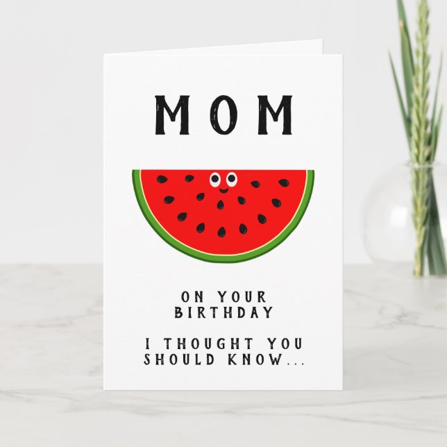 Mom Birthday One in a Melon Mom Photo Card (Front)