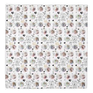 Mom Birthday Photo Collage Keepsake Typography Duvet Cover