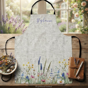 Mom Birthday Wildflower Botanical Floral Apron