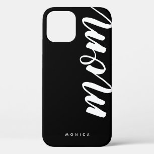 Mom Black and White Minimalist iPhone 12 Case