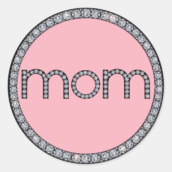 Mom Bling Ring Sticker by ComicDaisy at Zazzle