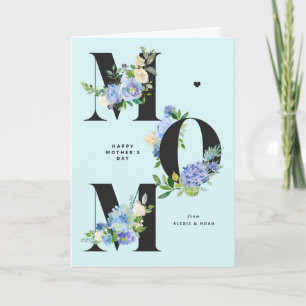 MOM Blue Hydrangeas Floral Happy Mother's Day Card