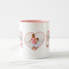 Mom Blush Pink Floral Bubble Lettering Heart Photo