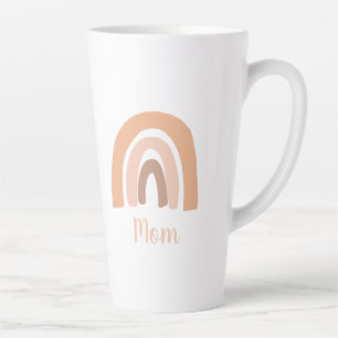 Mom Boho Terracotta Rainbow Latte Mug