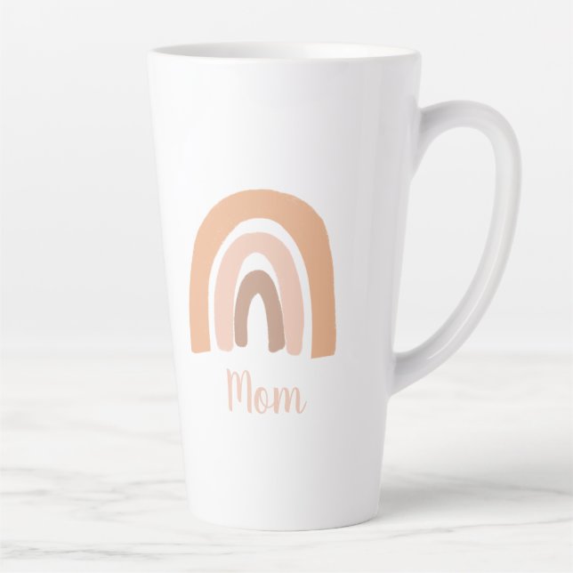 Mom Boho Terracotta Rainbow Latte Mug (Right)
