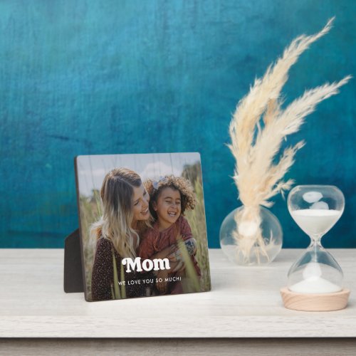 Mom  Boho Text Overlay with Photo Plaque