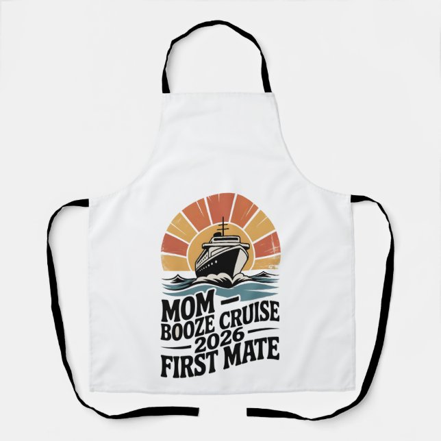 Mom Booze Cruise 2026 Family Matching  Apron (Front)
