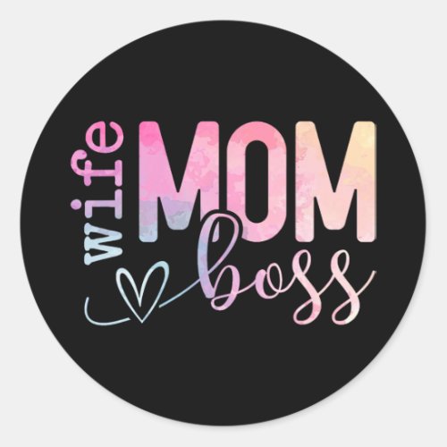 Mom Boss Funny Mothers Day  Classic Round Sticker