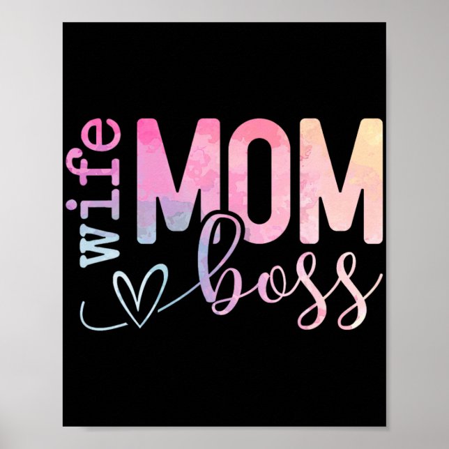 Mom Boss Funny Mothers Day  Poster (Front)