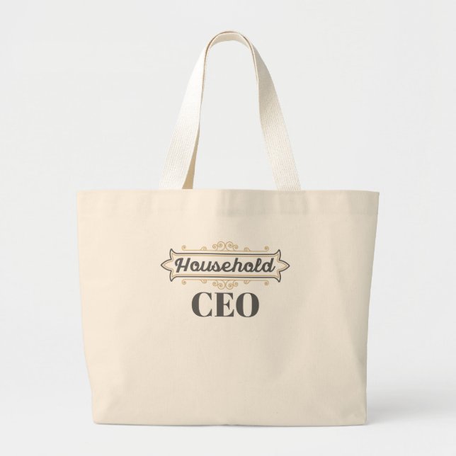 Mom Boss Gift Stay At Home Mom Household CEO Gift Large Tote Bag (Front)