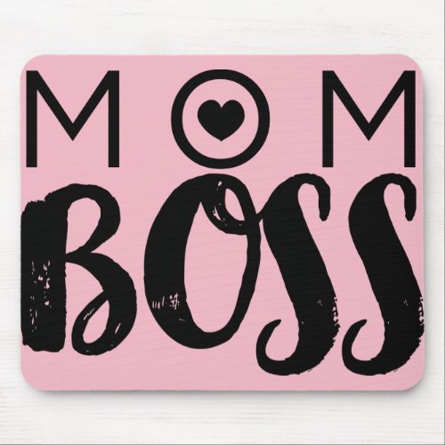 MOM BOSS Modern Typography Script Trendy Chic Mouse Pad