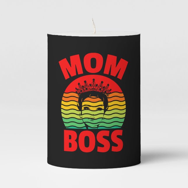 Mom Boss Mother’s Day Gift-66620 Pillar Candle (Front)