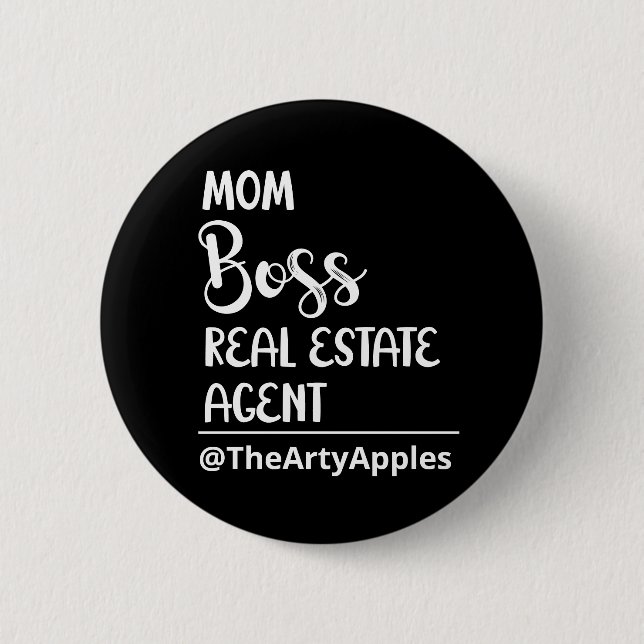 mom boss real estate agent open house selling tote button (Front)