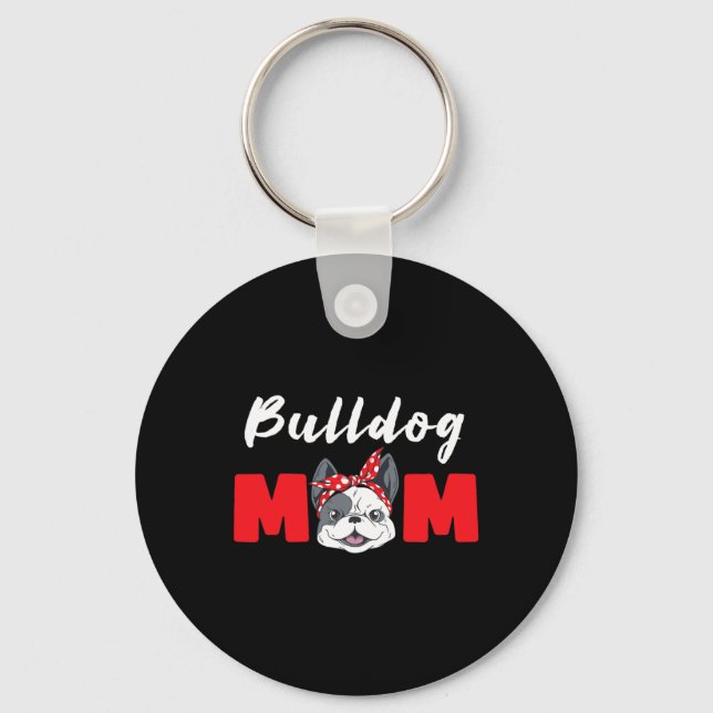 Mom - Bulldog  Keychain (Front)